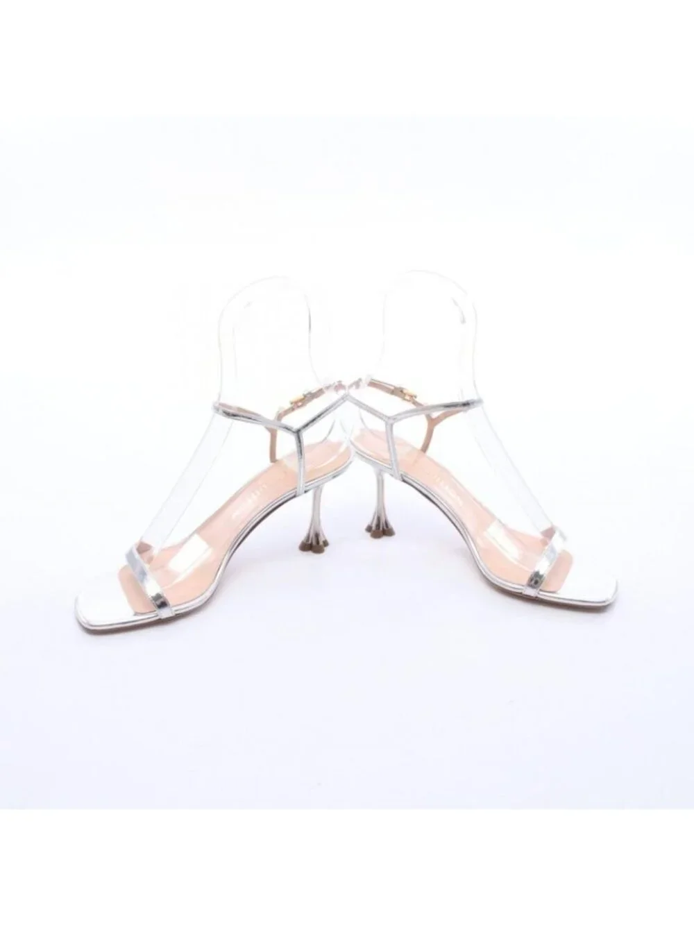 Louis Vuitton Sandals LV Vault Blossom Silver Leather - Picture 3 of 8